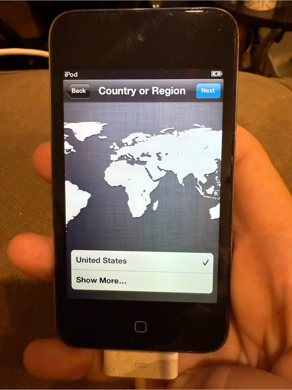 Apple iPod touch 4th Generation w/charging cord.